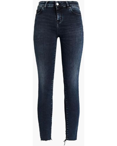 IRO Nonna Distressed Mid-rise Skinny Jeans - Blue