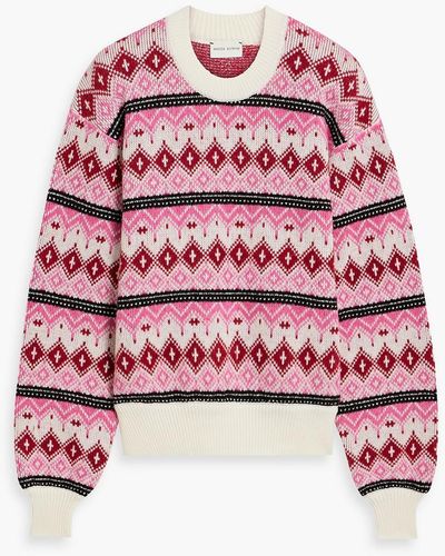Magda Butrym Jacquard-knit Wool-blend Sweater - Red