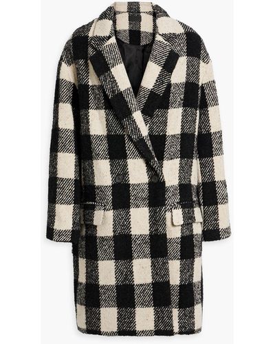 Nili Lotan Dylan Double-breasted Checked Bouclé-tweed Coat - Black