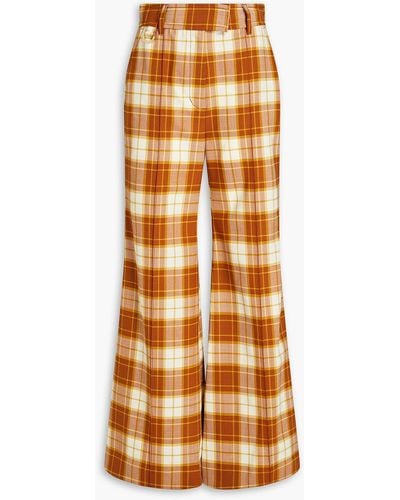 Zimmermann Tempo Checked Jacquard Wide-leg Trousers - Brown