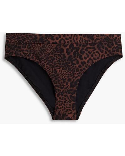 Jets by Jessika Allen Leopard-print Mid-rise Bikini Briefs - Black