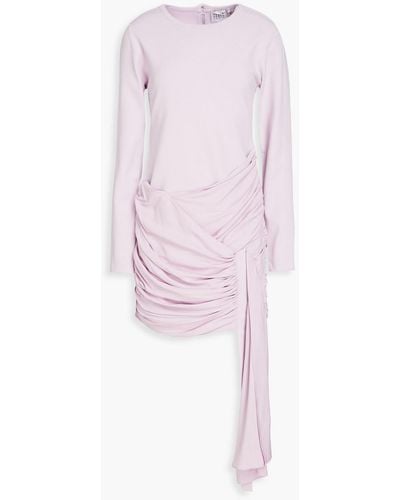 Hervé Léger Draped Ruched Jersey Mini Dress - Pink