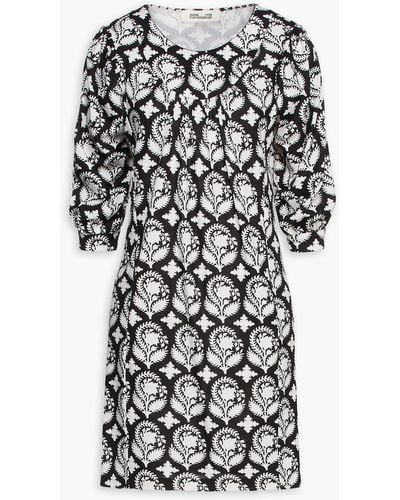 Diane von Furstenberg Noelle Cotton And Silk-blend Mini Dress - Black