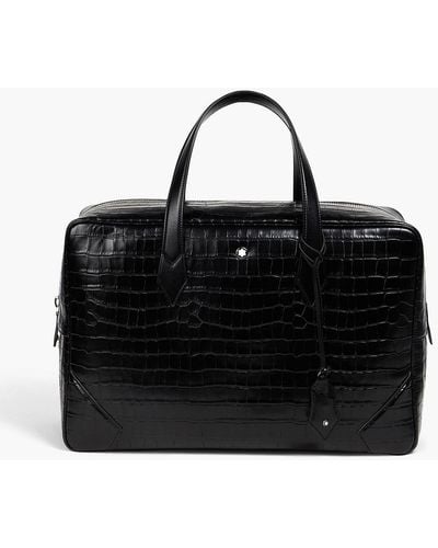 Montblanc Croc-effect Leather Weekend Bag - Black