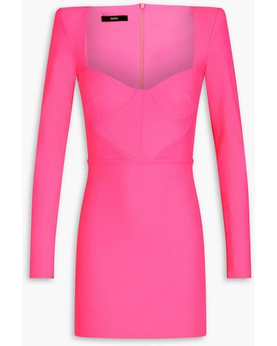 Alex Perry Neon Stretch-jersey Mini Dress - Pink