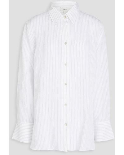 Vince Pinstriped Crepon Shirt - White