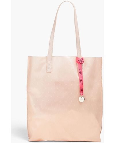 Red(V) Leather-trimmed Printed Pvc Tote - Pink
