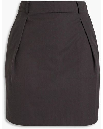 Ba&sh Vanessa Pleated Cotton Mini Skirt - Grey