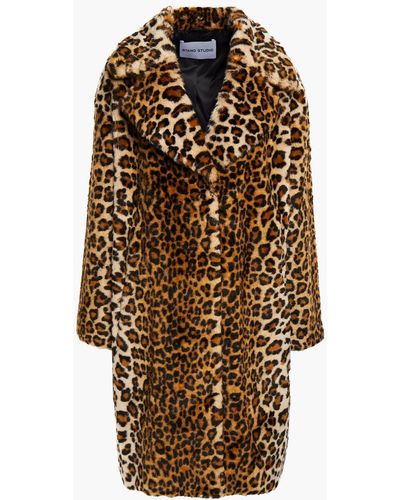 Stand Studio Camille Cocoon Leopard-print Faux Fur Coat - Multicolour