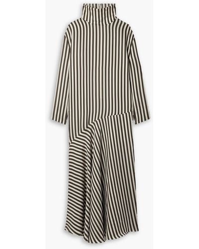 Khaite Bellamy Striped Woven Maxi Dress - Natural