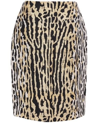 Valentino Garavani Leopard-jacquard Skirt - Black