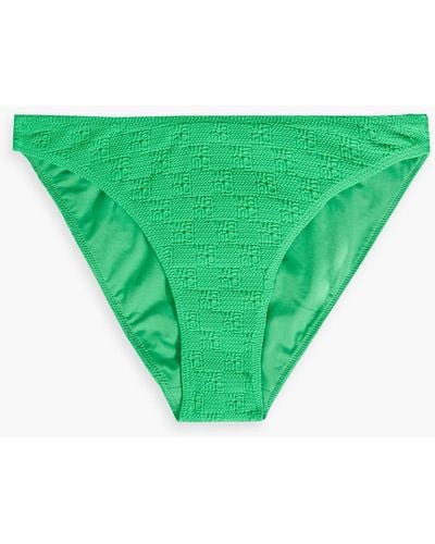 T By Alexander Wang Stretch-jacquard Mid-rise Bikini Briefs - Green