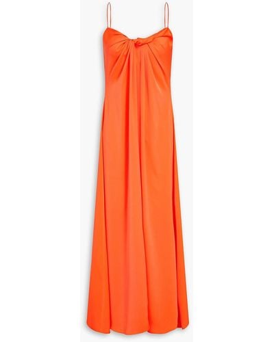 Rosetta Getty Twisted Satin-crepe Maxi Dress - Orange