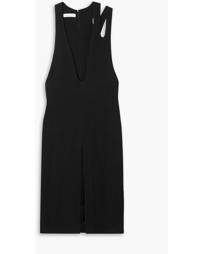 Maximilian Cutout Crepe Dress - Black