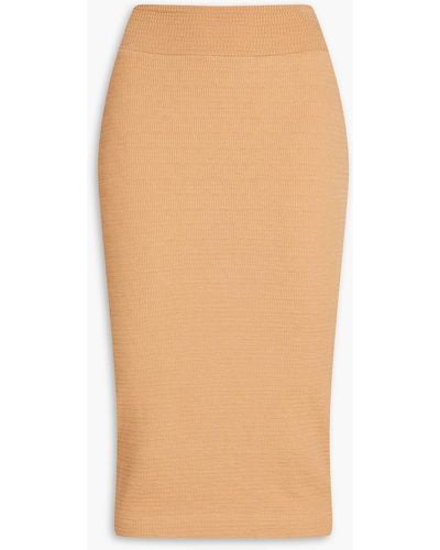 Enza Costa Ribbed Cotton-blend Skirt - Natural