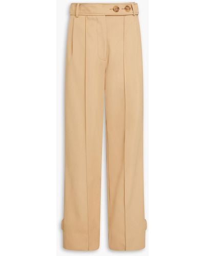 Rejina Pyo Nakita Pleated Cotton-blend Twill Wide-leg Trousers - Natural