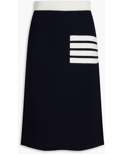Thom Browne Striped Intarsia Wool-blend Skirt - Blue