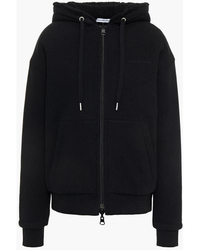 T By Alexander Wang Reversible Shearling-lined French Cotton-terry Hoodie - Blue