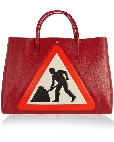 Anya Hindmarch Ebury Maxi Men At Work Textured-leather Tote