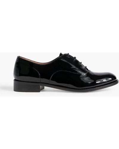 Red(V) Patent-leather Loafers - Black