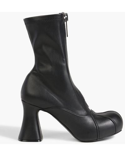 Stella McCartney Faux Stretch-leather Ankle Boots - Black