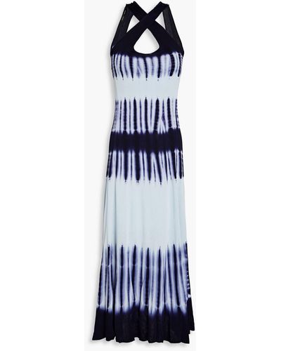 Proenza Schouler Tie-dyed Knitted Midi Dress - Blue