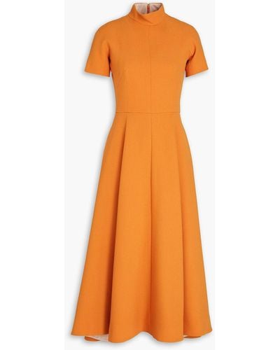 Emilia Wickstead Amila Wool Crepe Midi Dress - Orange