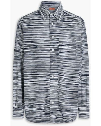Missoni Space-dyed Cotton-jersey Shirt - Blue