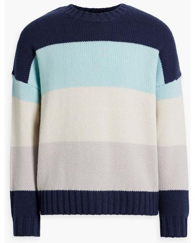 FRAME Striped Cashmere Sweater - Blue