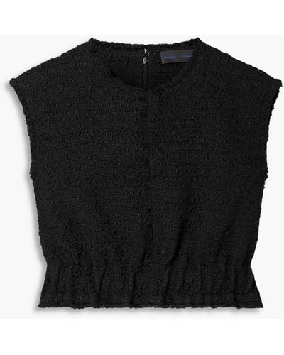 Proenza Schouler Cropped Bouclé-tweed Top - Black