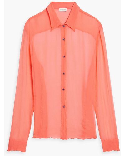 Dries Van Noten Silk-crepon Shirt - Pink