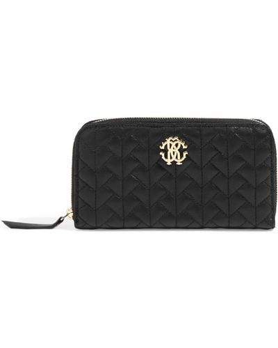Roberto Cavalli Quilted Leather Wallet - Black