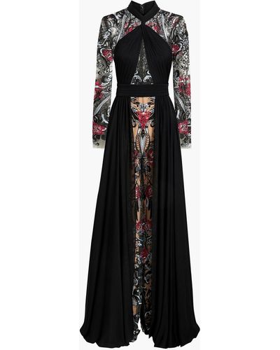 Zuhair Murad Embroidered Silk-blend Chiffon And Tulle Gown - Black