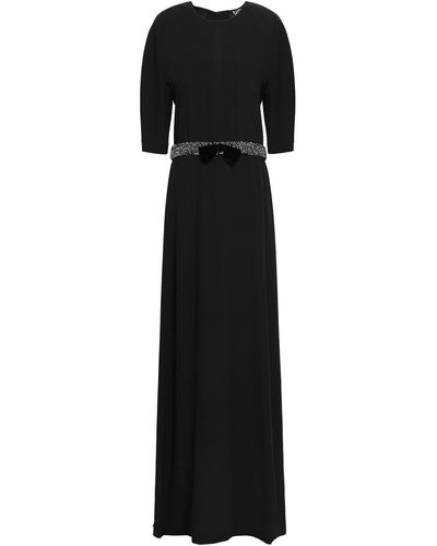 Lanvin Embellished Satin-crepe Gown - Black