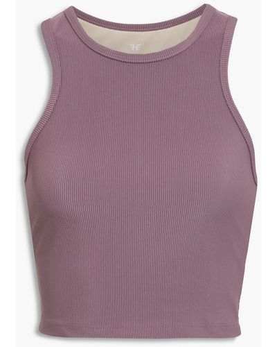 Heroine Sport Cropped Ribbed Jersey Tank - Multicolour