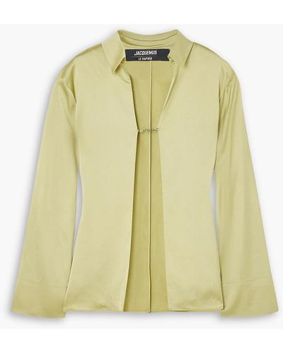Jacquemus Notte Embellished Satin Shirt - Yellow