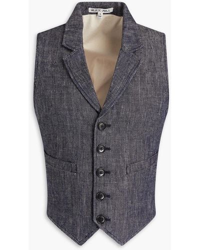 Alex Mill Herringbone Linen Vest - Grey