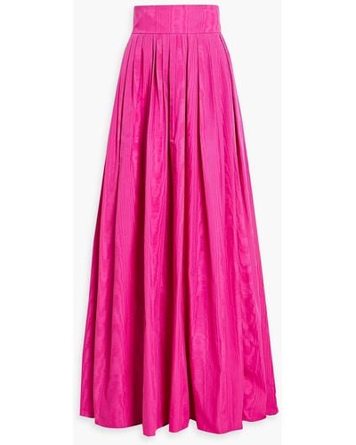 Carolina Herrera Pleated Moire Maxi Skirt - Pink