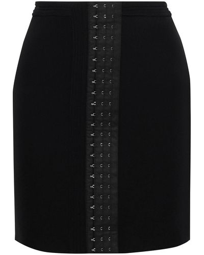 Mugler Hook-detailed Stretch-twill Mini Skirt - Black