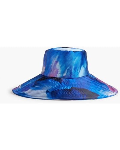 Eugenia Kim Mila Tie-dyed Satin-twill Bucket Hat - Blue