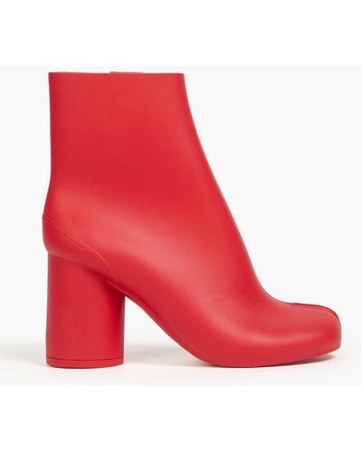 Maison Margiela Ankle boots aus pvc mit geteilter zehenpartie - Rot