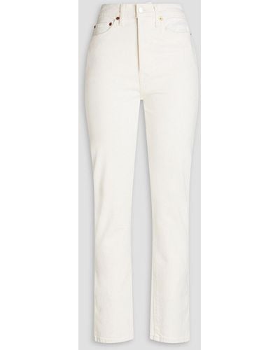 RE/DONE High-rise Slim-leg Jeans - White