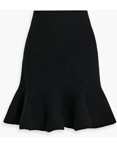 Jil Sander Fluted Wool And Cashmere-blend Skirt - Black