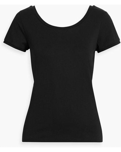 Iris & Ink Thalia Lyocell And Cotton-blend Jersey T-shirt - Black