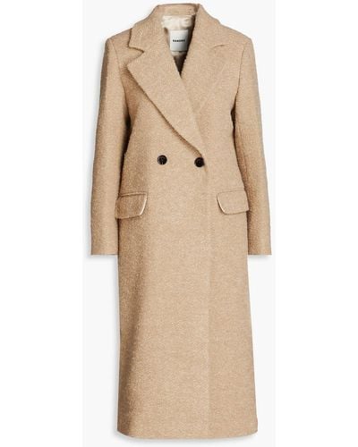 Sandro Double-breasted Bouclé-tweed Coat - Natural