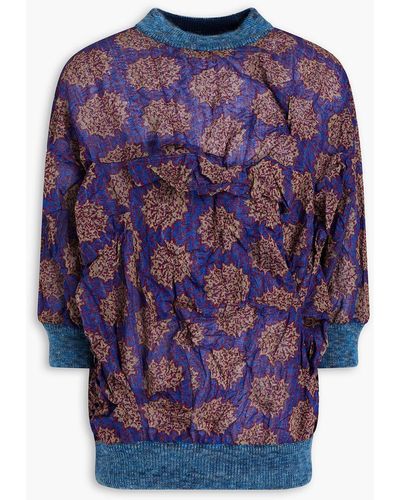 Acne Studios Pullover aus jacquard-strick aus einer baumwollmischung in knitteroptik - Blau
