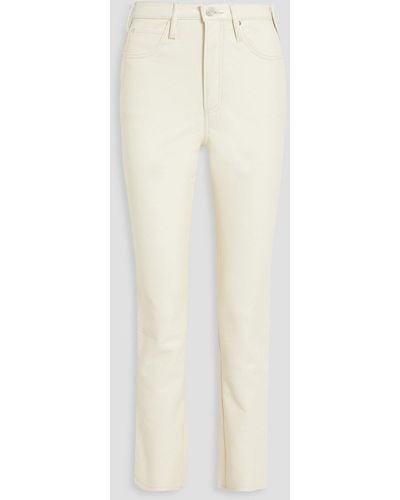 FRAME Le High 'n' Tight Stretch-leather Straight-leg Pants - White