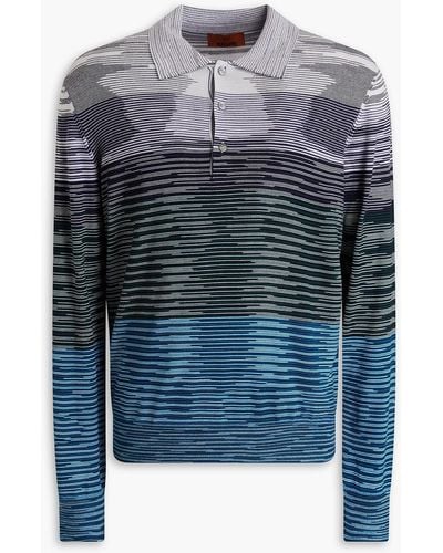 Missoni Space-dyed Wool Polo Jumper - Blue