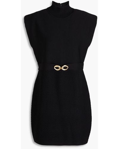Rebecca Vallance Braque Embellished Jacquard-knit Mini Dress - Black