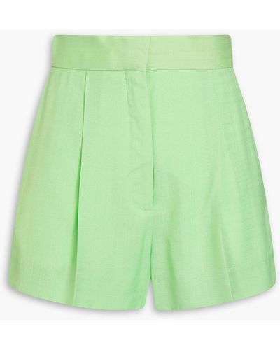 Sandro Benjamin Pleated Canvas Shorts - Green